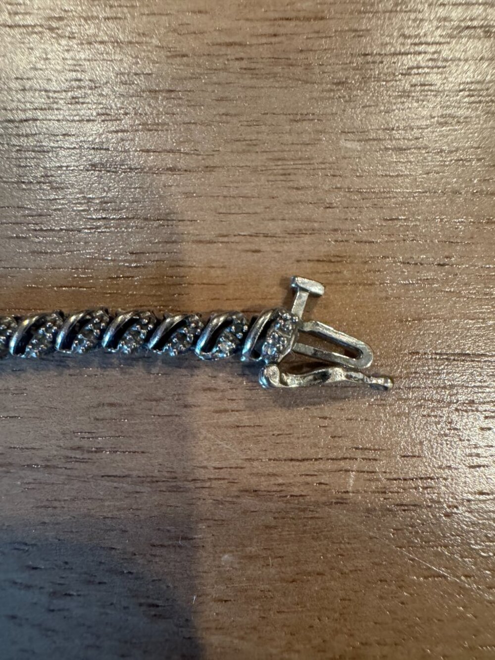 IND 925 Sterling Silver Diamond Accent Bracelet 7.5"- 1/2 carat in chips - Picture 8 of 9